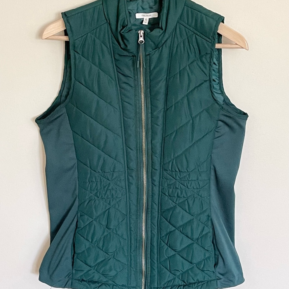 NEW Maurices Gilet Quilted Pine Green Zip Up Puffer Vest Women’s size Small - Picture 3 of 8